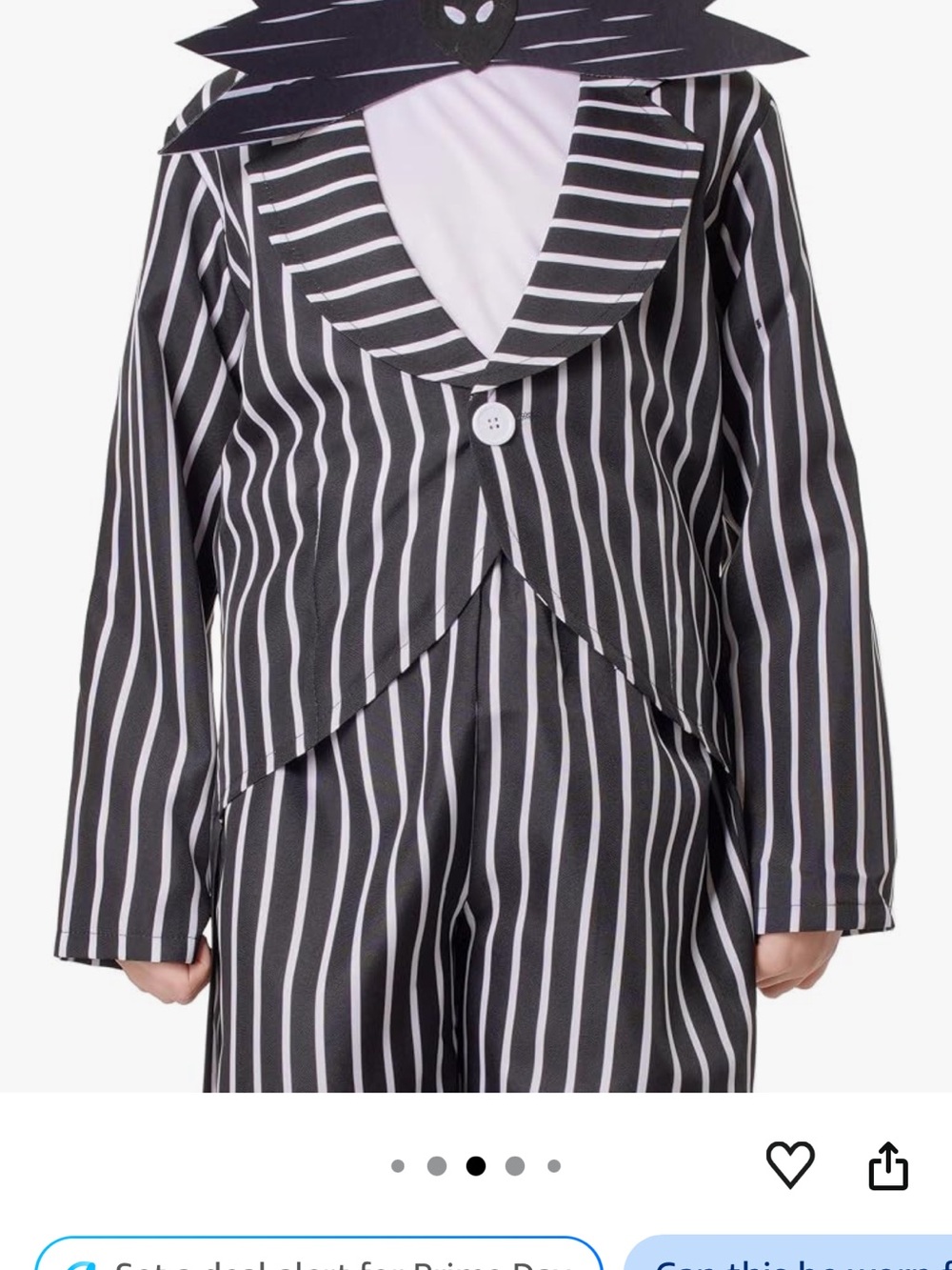 NWT Jack Skellington inspired three piece costume. Kids 10–12 years. - Picture 3 of 9